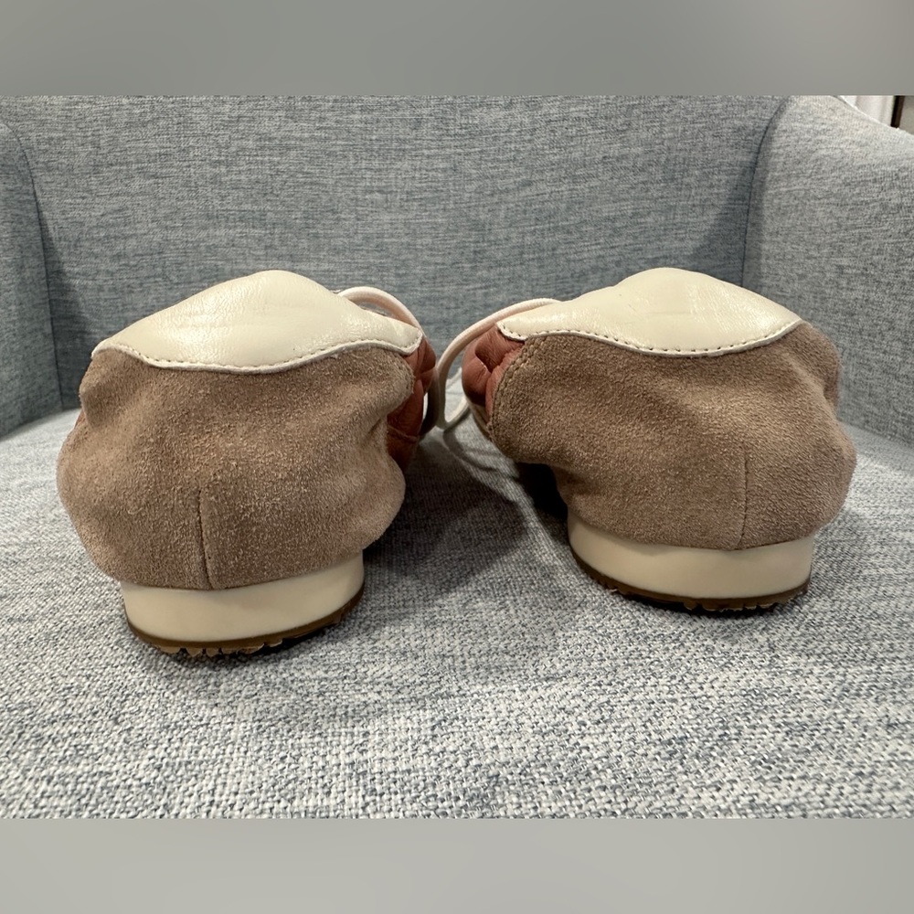 Tory Burch Pink Tan Leather & Suede Sneakers - Picture 5 of 5